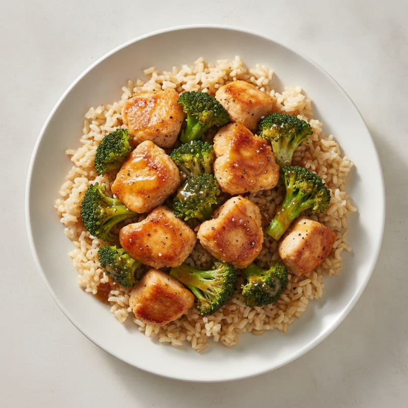 Honey-Garlic Chicken and Broccoli Rice