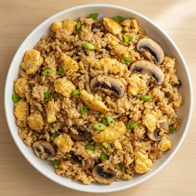 Mushroom and Egg Fried Rice