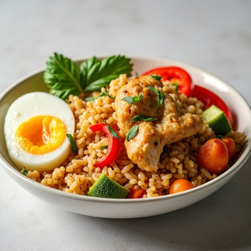 Healthy Chicken Fried Rice Loaded with Veggies