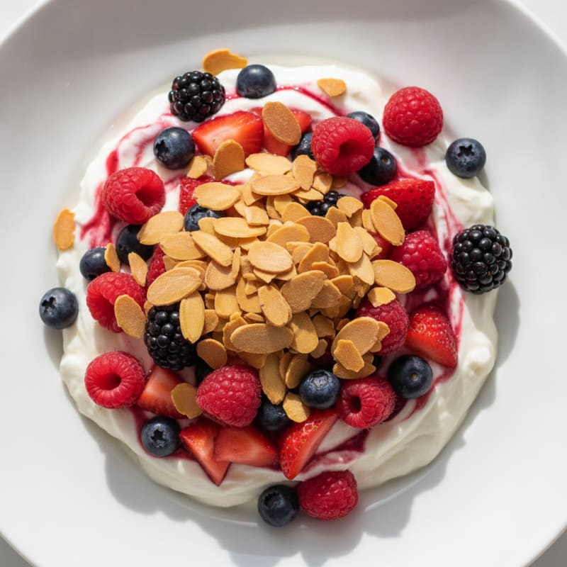 Greek Yogurt Protein Parfait with Mixed Berries