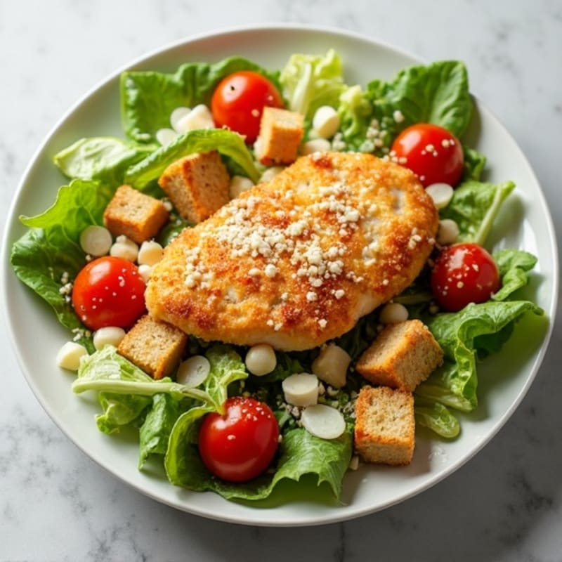 Healthy Crispy Chicken Caesar Salad