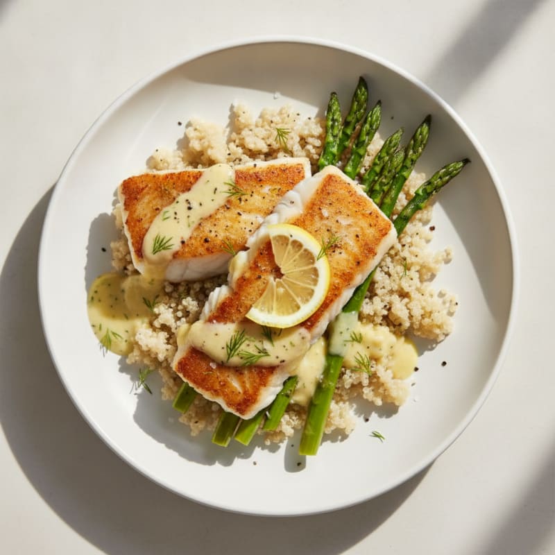 Pan-Seared Cod with Lemon-Dill Sauce