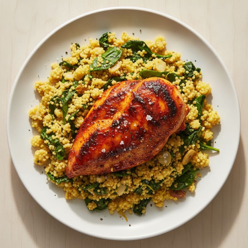 Spicy Harissa Chicken with Lemon Couscous