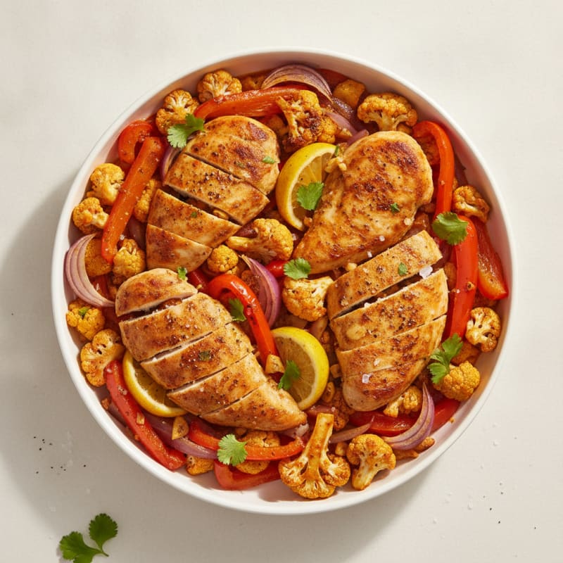 Spicy Harissa Chicken with Roasted Vegetables