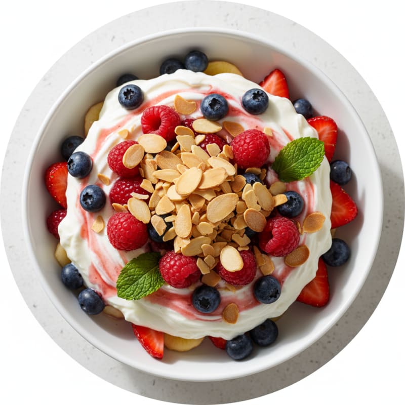 Vanilla Greek Yogurt Protein Parfait with Berries