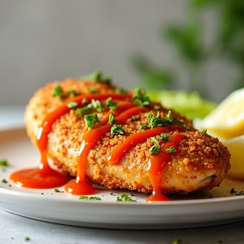 Crispy Baked Ginger-Garlic Chicken with Sweet Chili Sauce