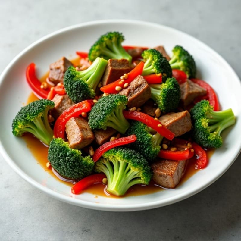 Garlic Ginger Beef and Crispy Broccoli Stir-Fry