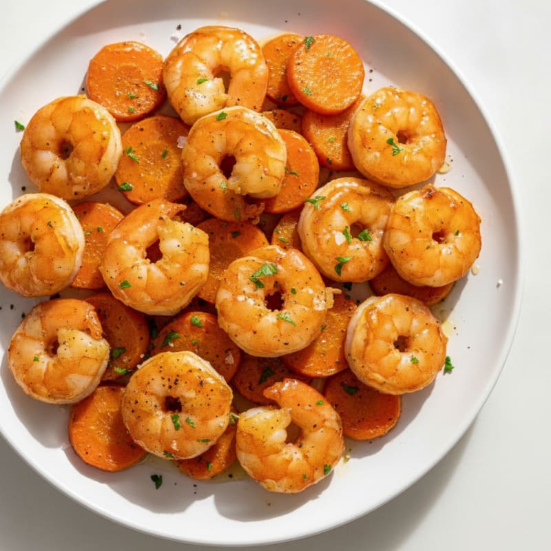 Honey-Glazed Shrimp with Roasted Carrots