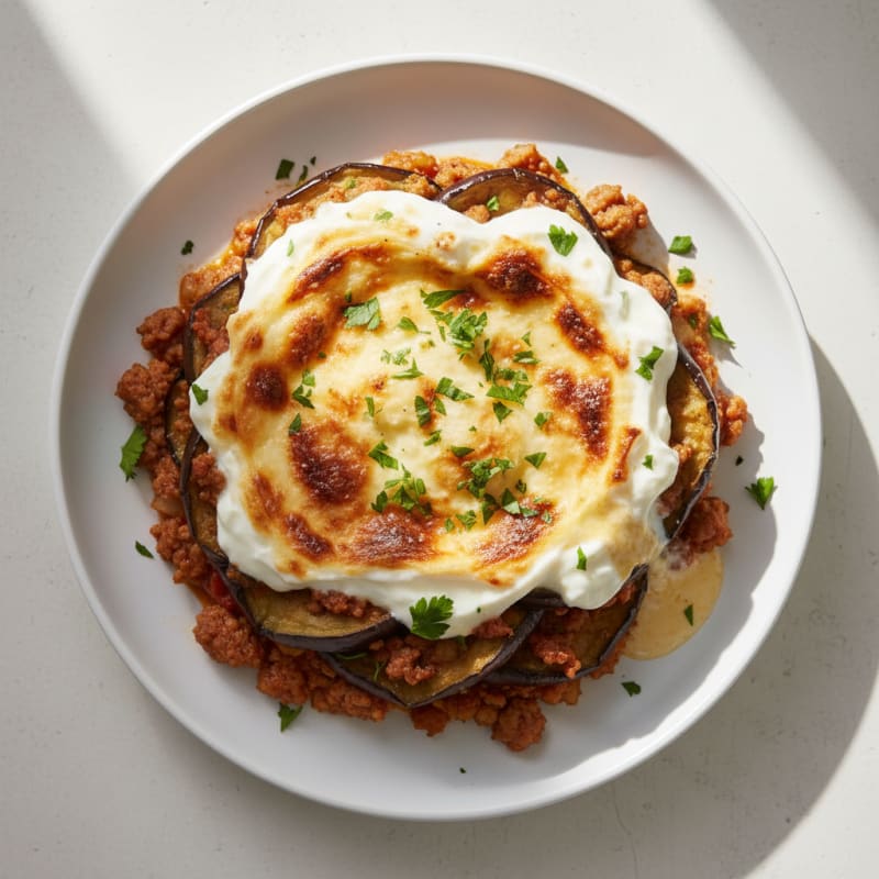 Creamy Lamb and Eggplant Moussaka Bake
