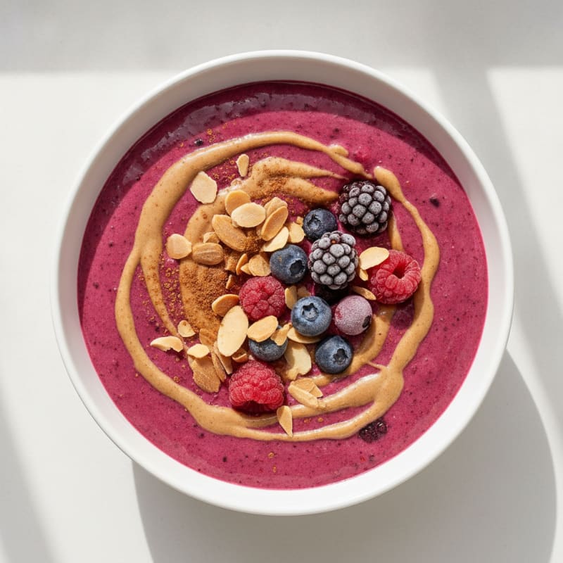 Berry-Almond Breakfast Smoothie Bowl