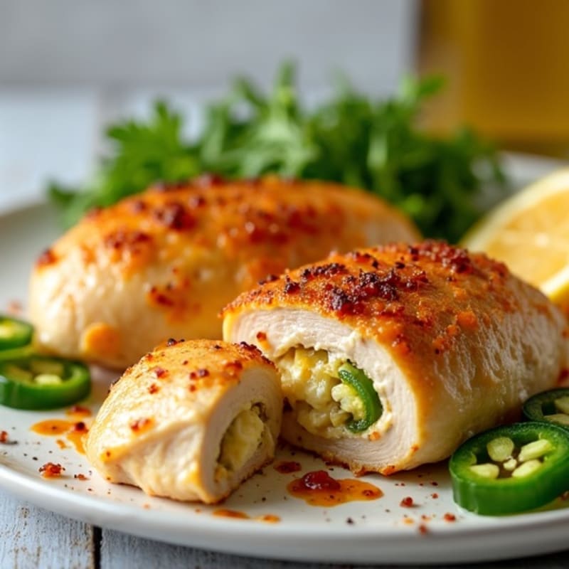 Baked Spicy Jalapeño Creamy Stuffed Chicken