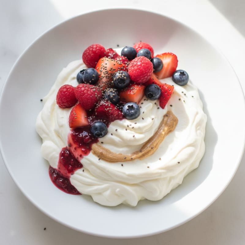 Silky Greek Yogurt Protein Mousse with Mixed Berries