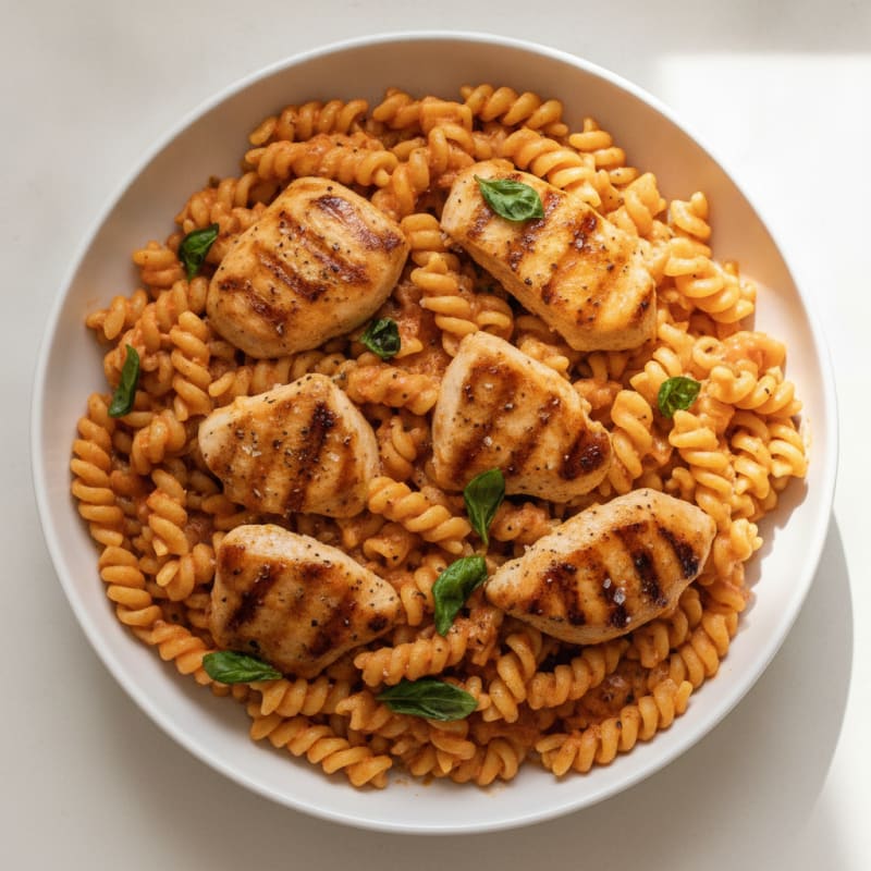 Creamy Tomato Basil Pasta with Grilled Chicken