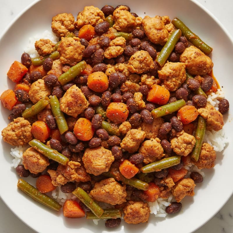 Spicy Ground Chicken and Black Bean Skillet