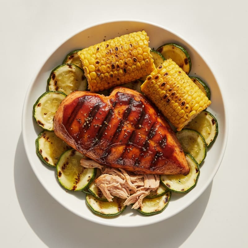 Smoky Barbecue Chicken with Grilled Corn