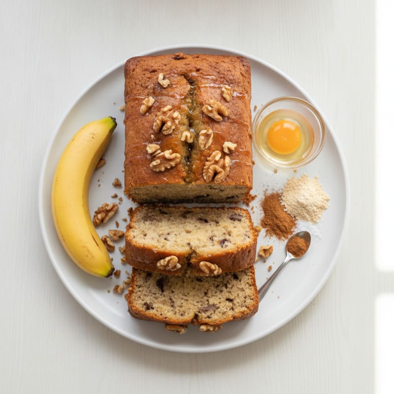 Baked Banana Bread with Walnuts