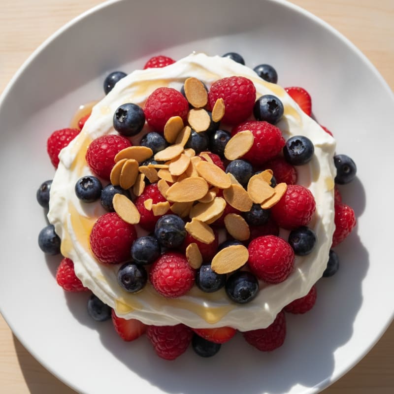 Greek Yogurt Protein Parfait with Mixed Berries