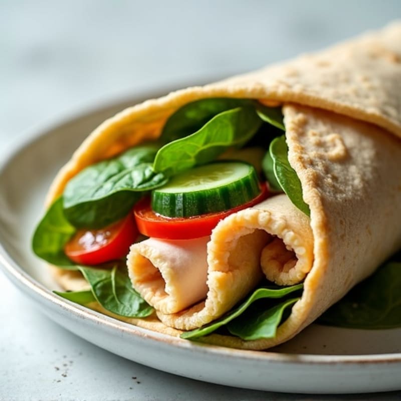 Turkey Spinach Wrap with Hummus