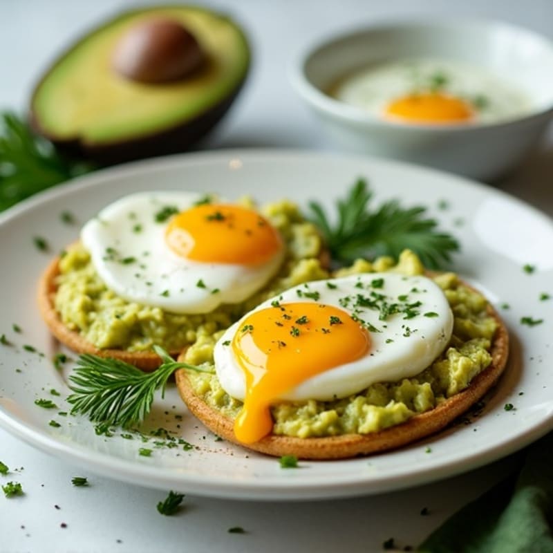Creamy Avocado Baked Eggs with Fresh Herbs