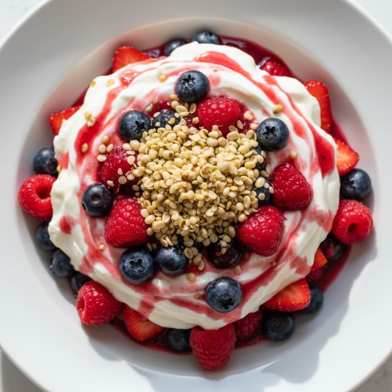 Silky Greek Yogurt Protein Parfait with Mixed Berries