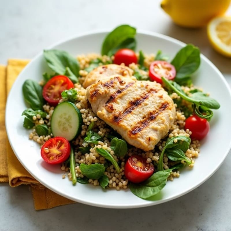 Grilled Chicken and Quinoa Salad with Lemon Vinaigrette