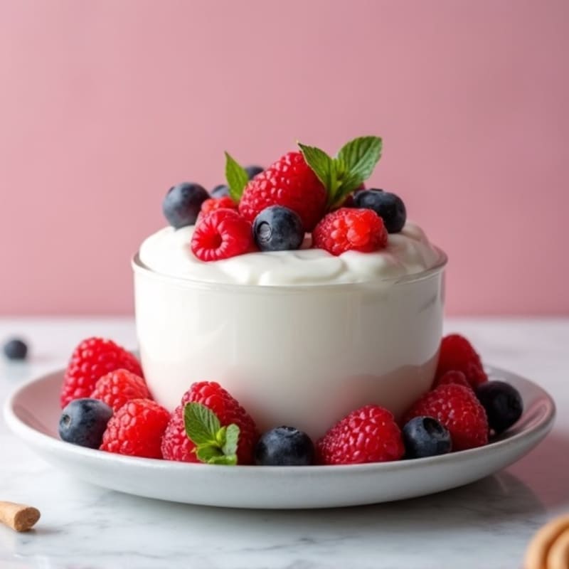 Greek Yogurt Protein Mousse with Berries