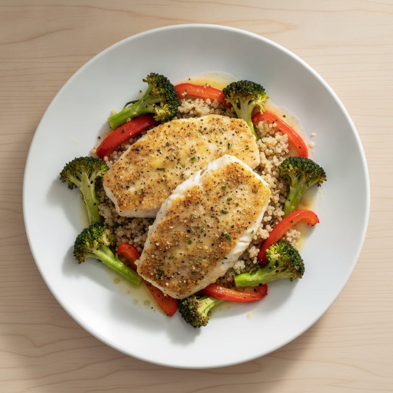 Lemon Herb Baked Tilapia with Roasted Vegetables