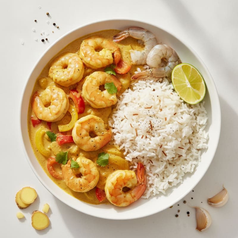 Curry Shrimp with Coconut Rice
