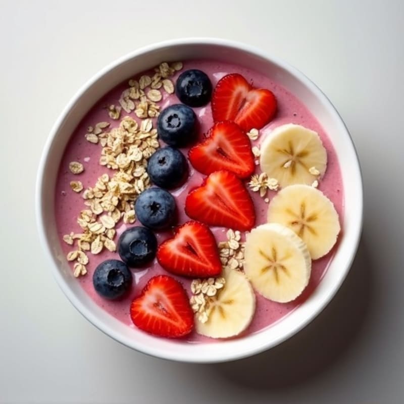 Creamy Vanilla Protein Smoothie Bowl with Fresh Berries