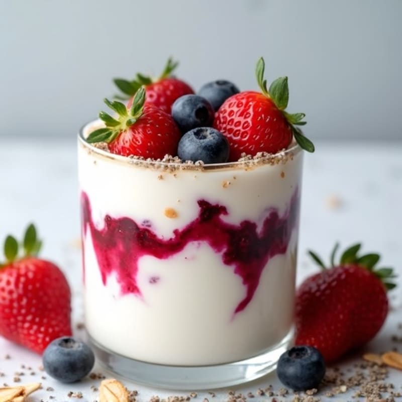 Greek Yogurt Protein Parfait with Mixed Berries and Almond Butter