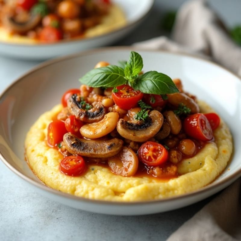 Hearty Mushroom Ragu with Creamy Polenta