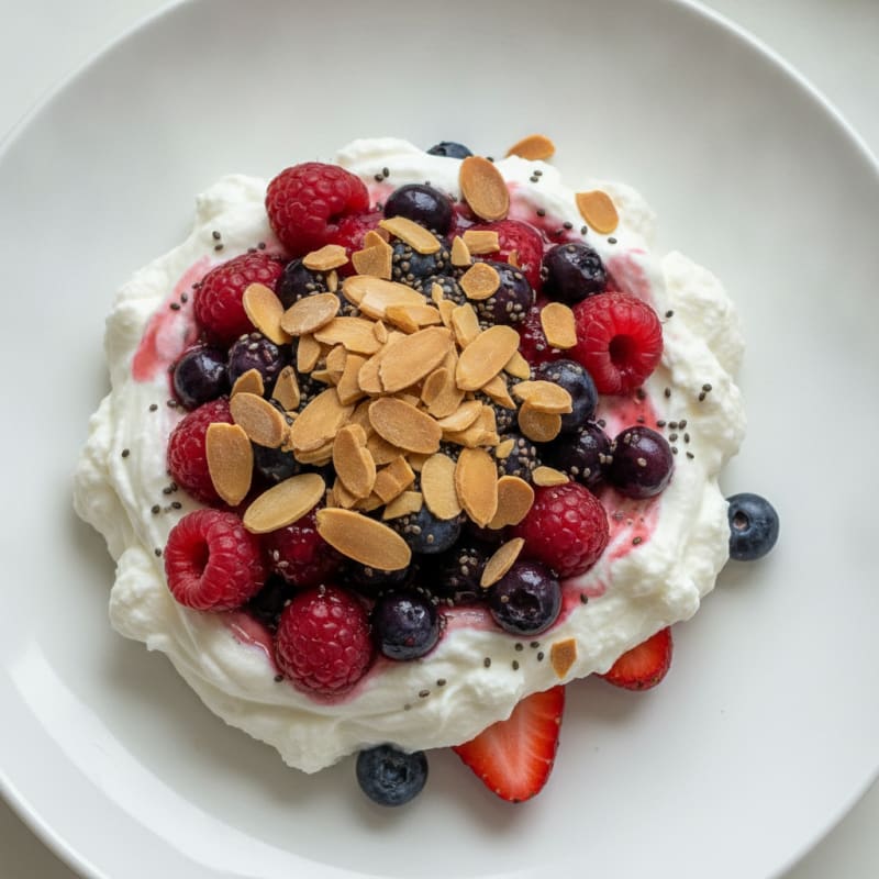 Greek Yogurt Protein Parfait with Mixed Berries