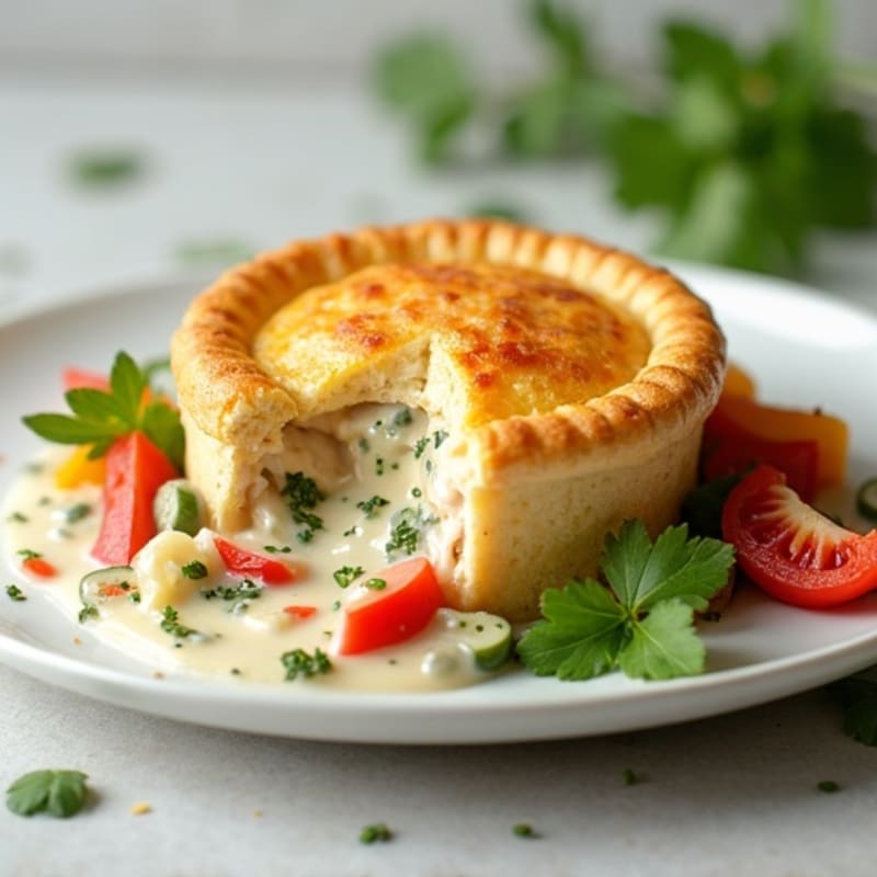 Creamy Herb Chicken and Roasted Vegetable Pot Pie