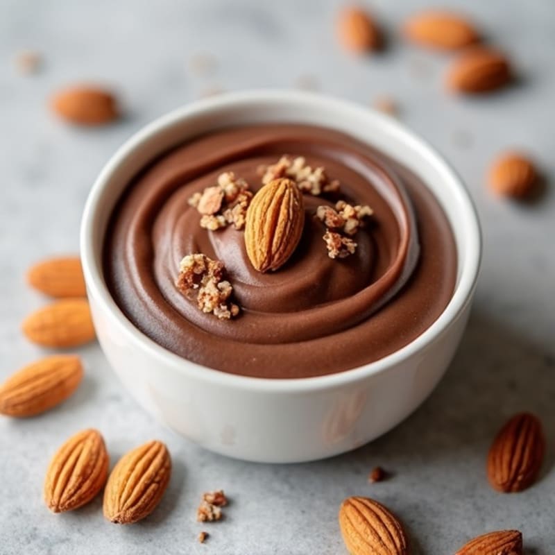Silky Chocolate Protein Pudding with Almonds