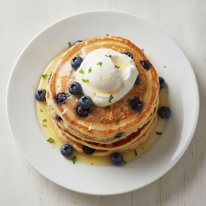 Blueberry Ricotta Pancakes with Lemon Zest