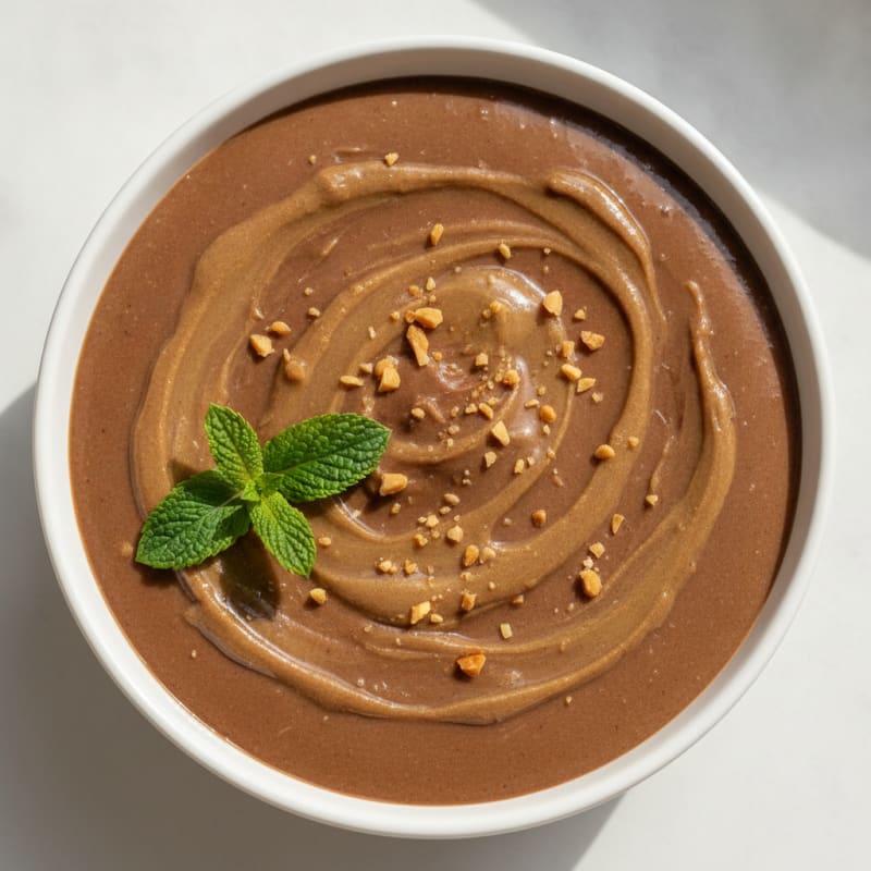 Silky Chocolate Protein Pudding with Almond Butter Swirl