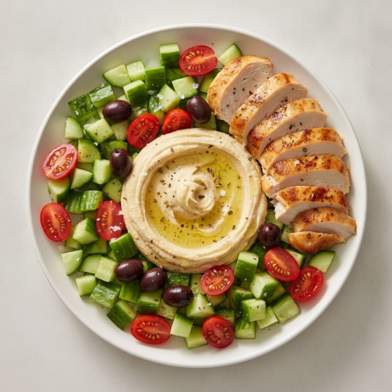 Chicken and Hummus Protein Bowl