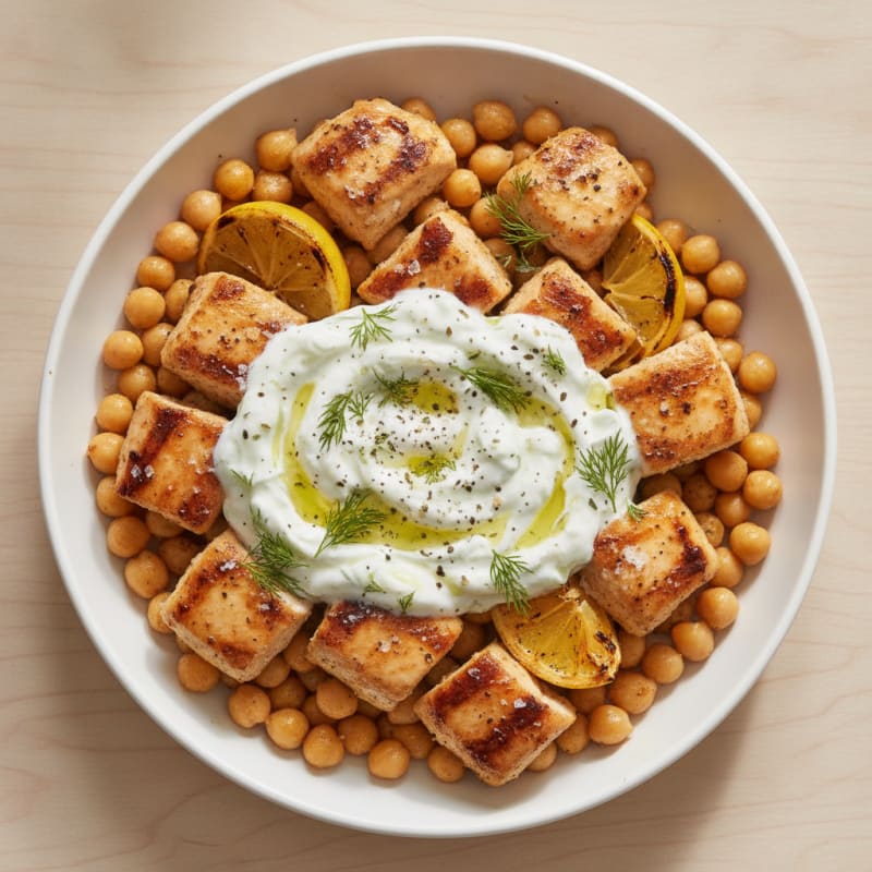 Grilled Souvlaki Chicken with Cool Cucumber Tzatziki