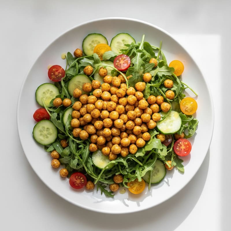 Crispy Chickpea Salad with Lemon Vinaigrette