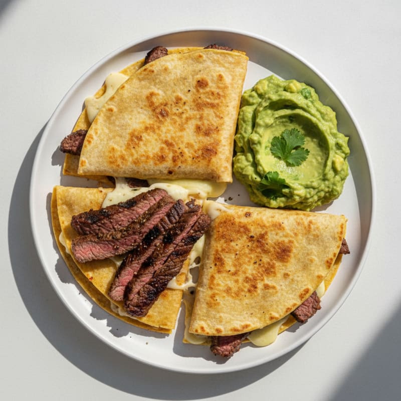 Carne Asada Quesadillas with Guacamole