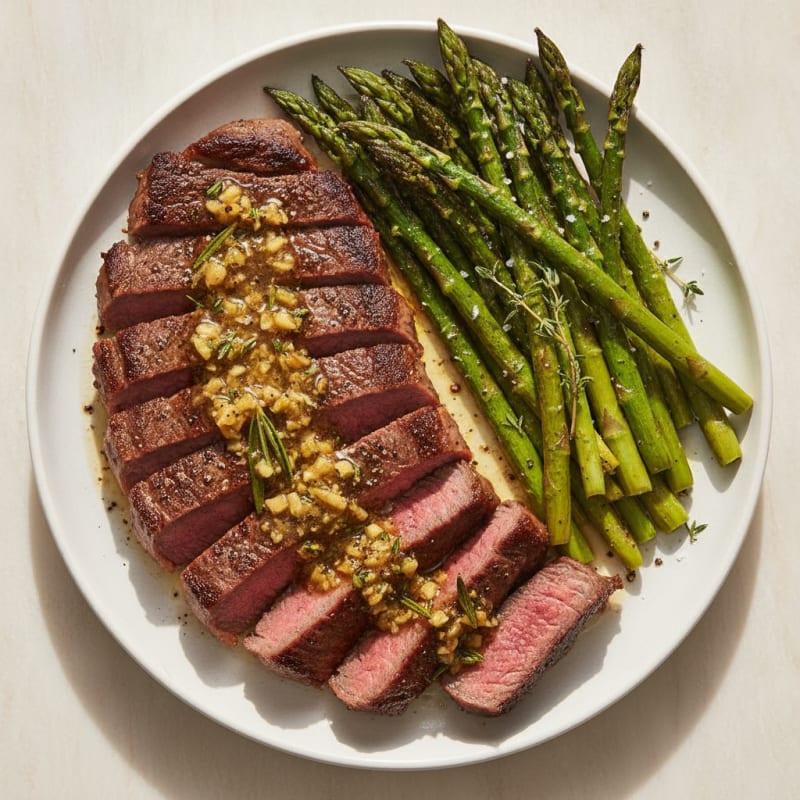 Pan-Seared Steak with Garlic Herb Butter