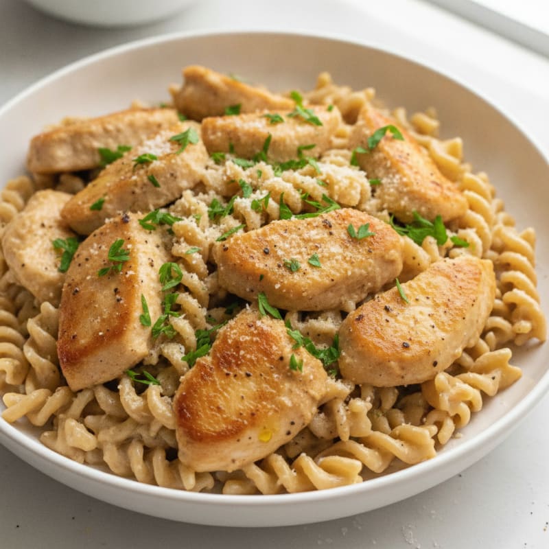 Garlic Parmesan Chicken Alfredo Pasta