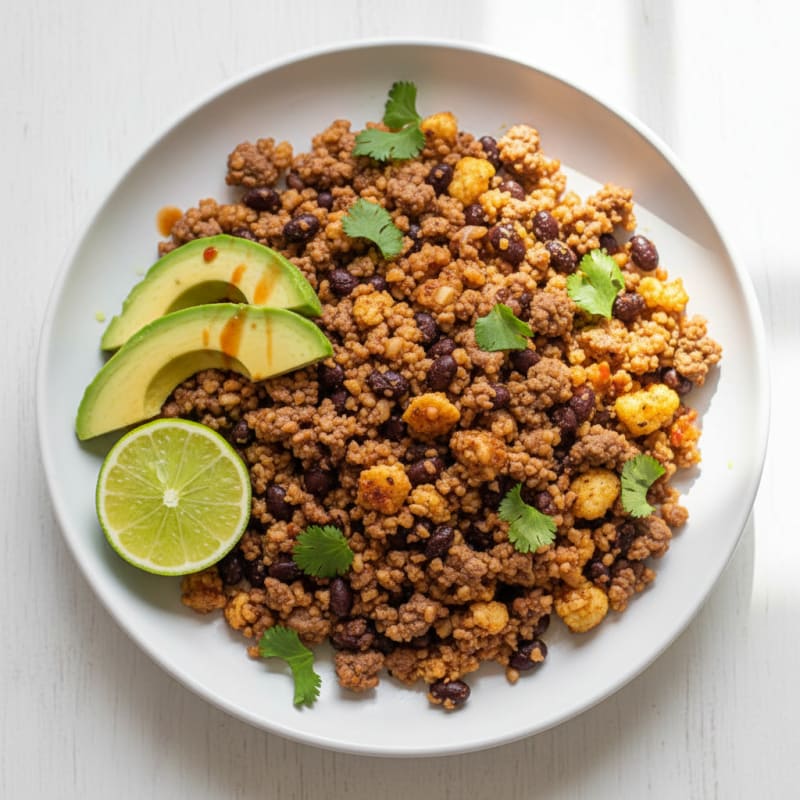 Mexican-Inspired Beef and Cauliflower Rice Bowl