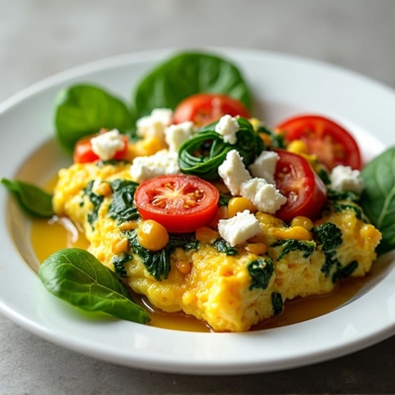 Protein-Packed Spinach and Feta Egg White Scramble