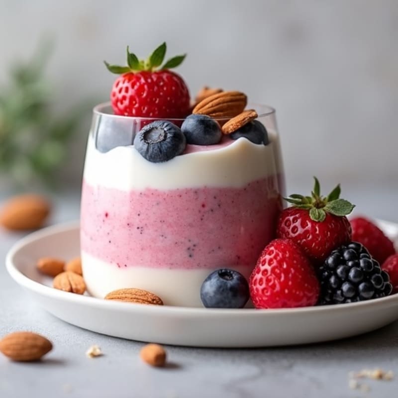 Creamy Greek Yogurt Protein Mousse with Mixed Berries