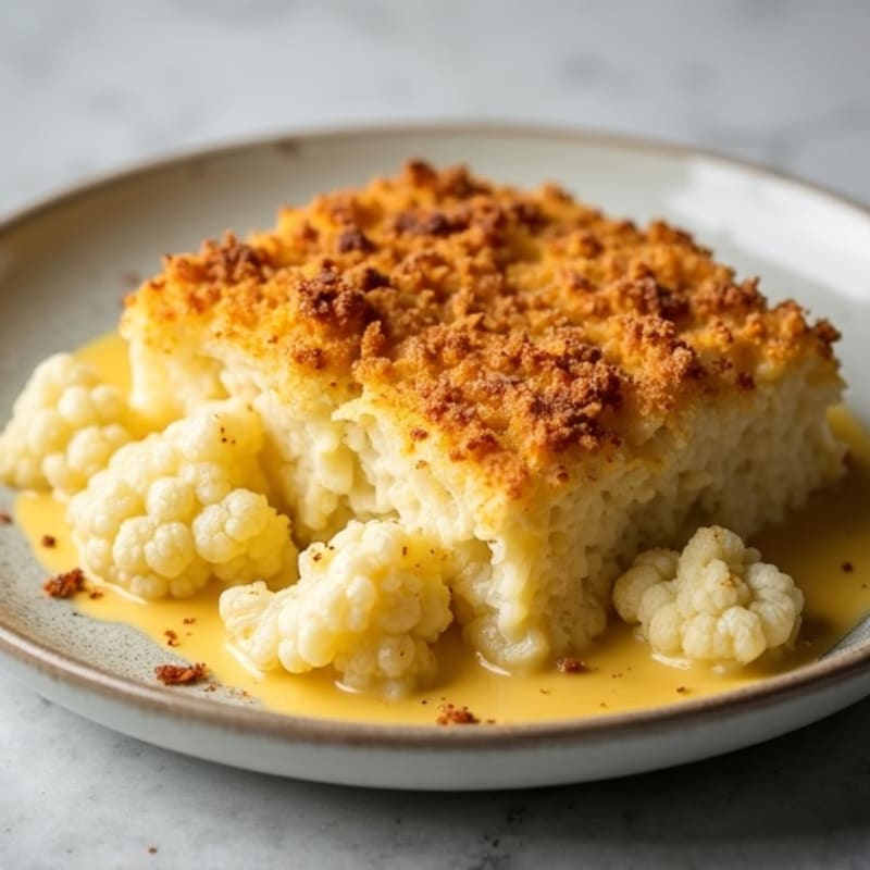Creamy Cheesy Cauliflower Bake with Crispy Breadcrumbs