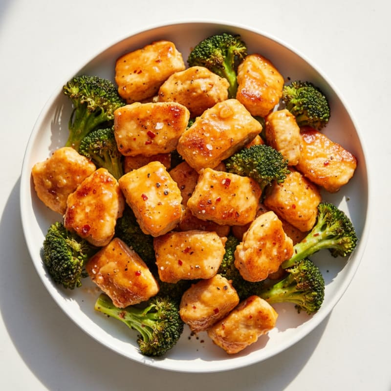 Crispy Orange Chicken with Zesty Broccoli