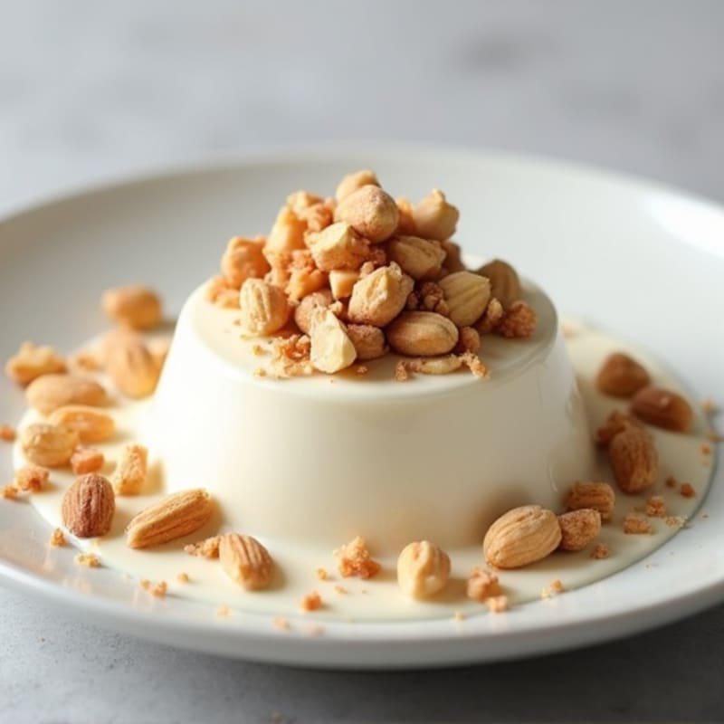 Creamy Greek Yogurt Protein Pudding with Whey and Chopped Almonds