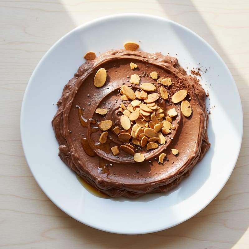 Silky Chocolate Protein Pudding with Toasted Almonds