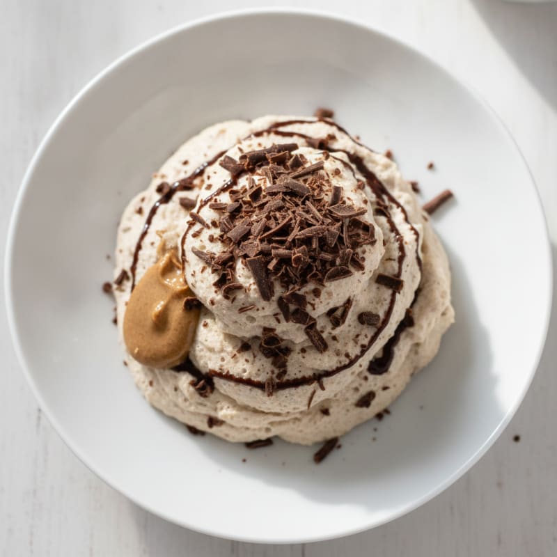 Silky Greek Yogurt Protein Mousse with Dark Chocolate Shavings